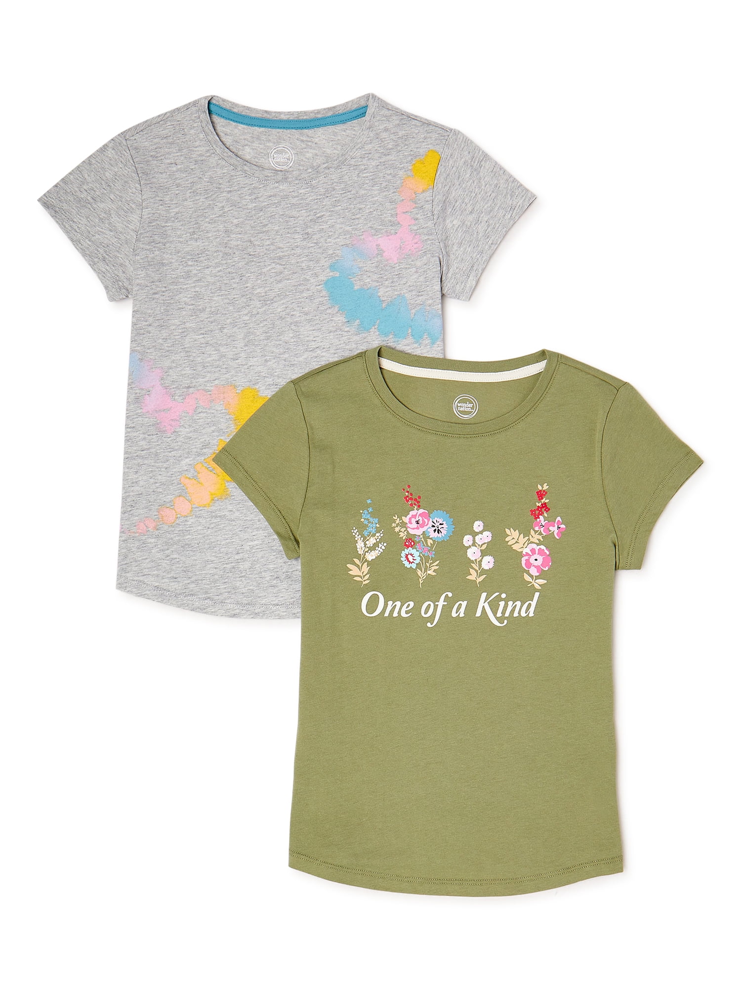 Wonder Nation Short Sleeve Graphic Regular T-Shirt (Big Girls or Little ...