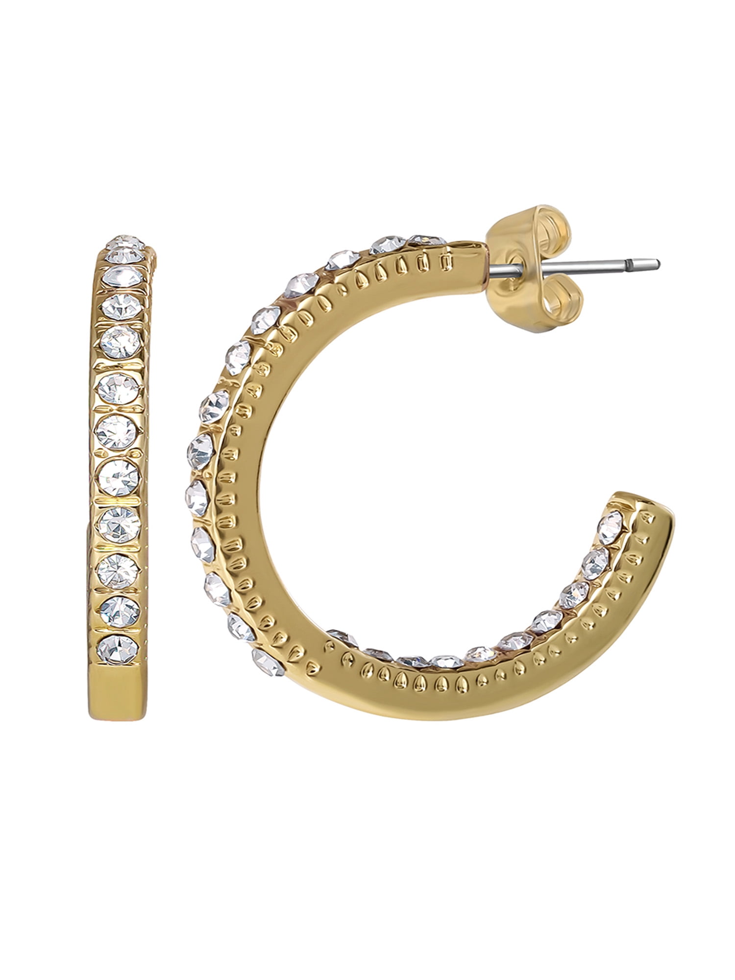 Jessica Simpson Women's Two-Pair Crystal Earring Set - Drop & Hoop Earrings