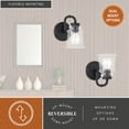 thumbnail image 4 of Toledo 1 Light Black Industrial Bathroom Vanity Fixture Clear Glass, 4 of 11