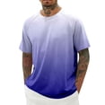 thumbnail image 2 of Men's T-Shirts Gradient Color Casual Shirts Classic Crew Neck Short Sleeve Tees (Purple XS), 2 of 4