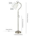 thumbnail image 5 of Henn&Hart 12" Brushed Nickel Metal/Fabric Floor Lamp, 5 of 9