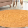 thumbnail image 5 of Superior Braided Jute Handwoven Indoor Outdoor Area Rug, 6' Round, Orange, 5 of 5