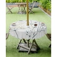 thumbnail image 4 of Fsddascl Retro Floral Botanical Outdoor Tablecloth - 54 Inch Round Dining Table Cover, Watercolor Flowers Rustic Waterproof Outdoor Table Cloth with Umbrella Hole & Zipper for Picnic/Patio/Party, 4 of 7