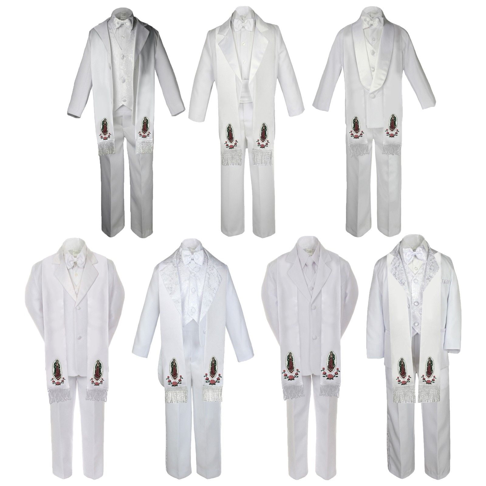 6pc Baby Toddler Boy Guadalupe Communion Baptism White 7 SUIT