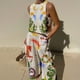 thumbnail image 1 of Conjunto de dos piezas con estampado Retro para mujer, Top corto holgado sin mangas, pantalones de pierna ancha, trajes elegantes de playa, verano, 2024, 1 of 5