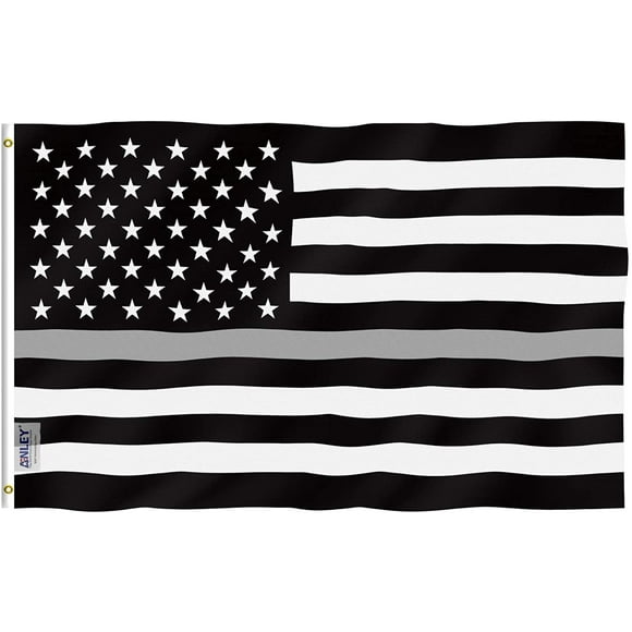 ANLEY Fly Breeze 3x5 Feet Thin Gray Line United States Flag - United States Flags Polyester
