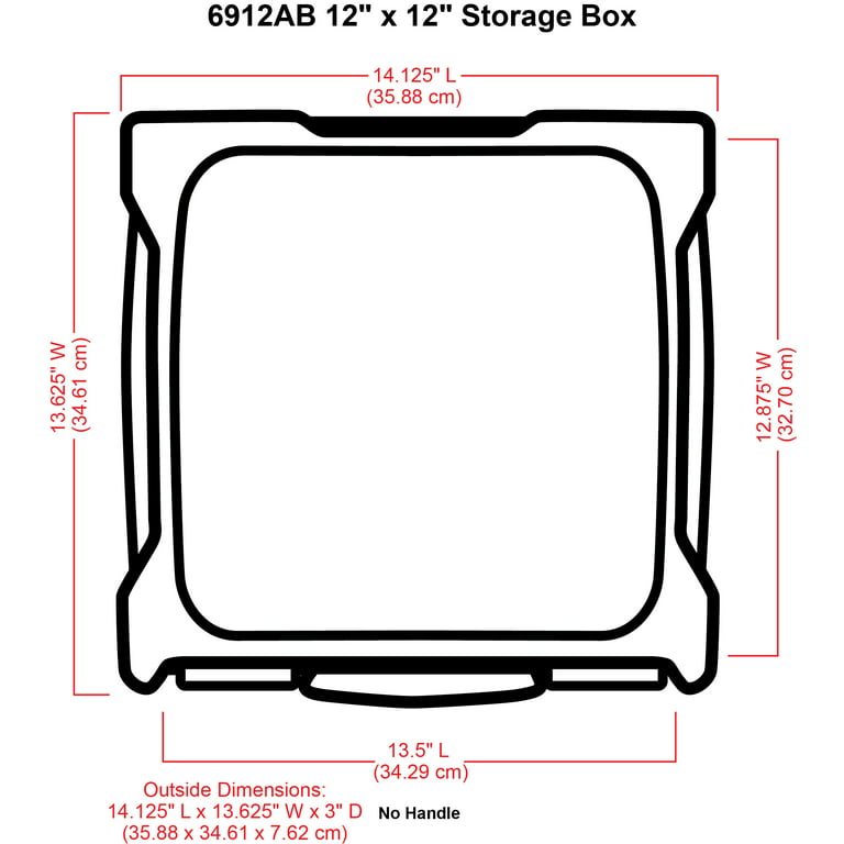 12 x 12 Storage Box with Grip, 6912AB