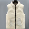 thumbnail image 5 of Dagegui Mens Warm Puffer Vest Outerwear Fleece Lined Waistcoat Sleeveless Stand Collar Jackets for Everyday White S, 5 of 9