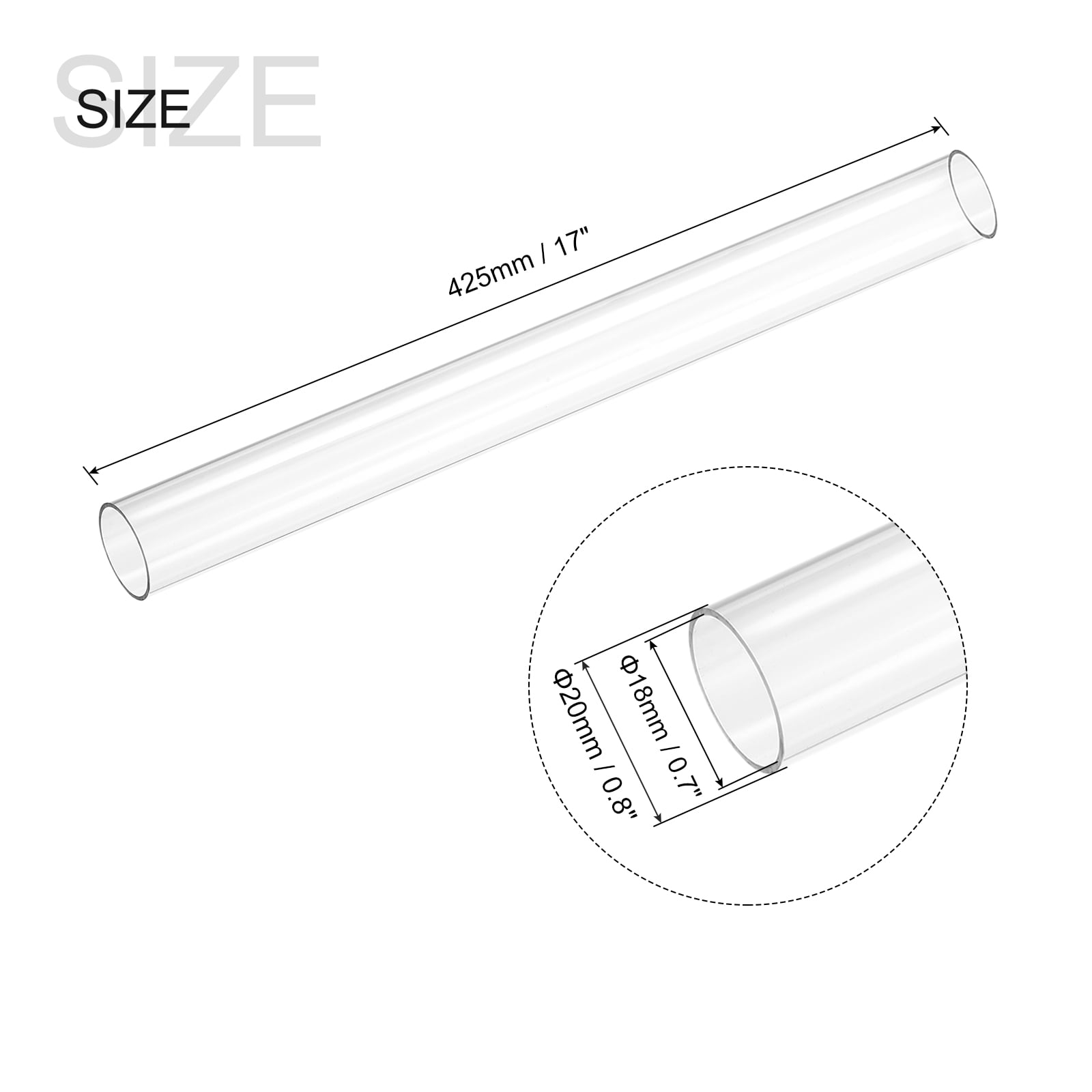 Tube en acrylique transparent rigide SOURCING MAP - 14mm ID 18mm OD - 10 -  4Pcs - Cdiscount Bricolage