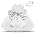 thumbnail image 1 of Vestido de princesa para bebé, vestido de un año, vestido de encaje con lazo, vestidos para bebé, 1 of 6