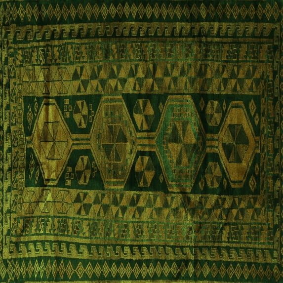 Ahgly Company Indoor Square Persian Green Traditional Area Rugs, 4' Square