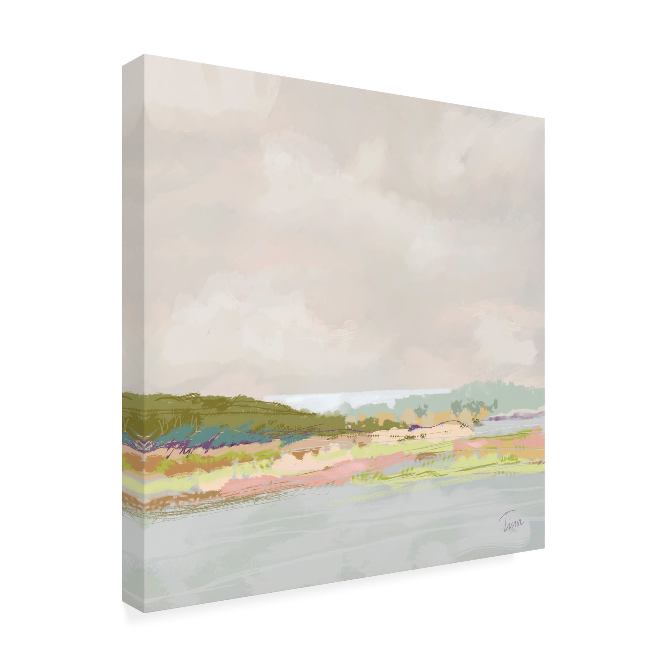 Canvas Wall Art - Tina Finn 'Foggy Morning Estuary' Wall Art for Living Room, Bedroom, or Office Décor by Trademark Fine Art - 24 x 24 Inches