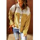 thumbnail image 4 of ABPHQTO Chaqueta De Mujer De Pana Color Block Con Botones Gris, 4 of 5