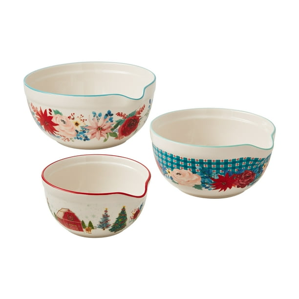 The Pioneer Woman Wishful Winter 3Piece Ceramic Mixing Bowl Set