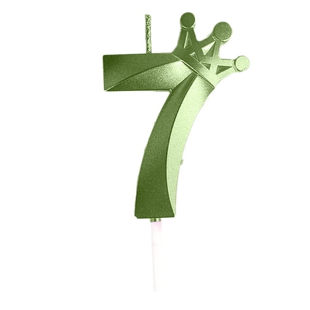 Landzoo One Number Birthday Candle 3D Crown Designed Happy Birthday Candles Anniversaries Green Multifunctional Healthy Unbreakable Kitchen Tools