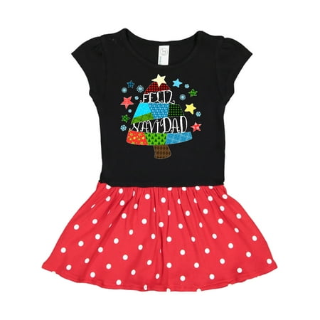 

Inktastic Feliz Navidad Patchwork Tree Quilting Gift Toddler Girl Dress