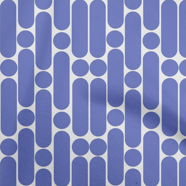 oneOone Velvet Medium Blue Fabric Geometric Craft Projects Decor Fabric Printed By The Yard 58 Inch Wide