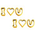 thumbnail image 1 of Oleegame 2PC Cookie Mold Cute Cake Tools Heart/Star/Flower Shape Cutters Stainless Steel Plastic Cookie Cutter Set Yellow, 1 of 9