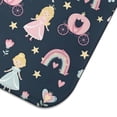 thumbnail image 5 of Dark Blue Princess Castle Pattern Dish Drying Mat for Kitchen 1 Pack, Ultra Absorbent Microfiber Dishes Drainer Mats,16"x18", 5 of 6