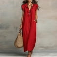 thumbnail image 5 of 2026 European And Station Summer Solid Color Elegant Temperament Flying Sleeve Dress, 5 of 8
