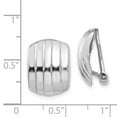 thumbnail image 4 of Primal Gold 14 Karat White Gold Polished Ribbed Non-pierced Omega Back Earrings, 4 of 4
