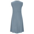 thumbnail image 5 of ChaoHeng Summer Dresses for Women Clearance under $10 Solid Color V-Neck Waist-Cross Pleated Sleeveless Midi Dress,Gray XL, 5 of 9
