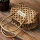thumbnail image 2 of Bolso de mujer tejido a mano, pequeño bolso de mano con forma de cesta de flores con virutas de madera estilo pastoral, bolso de mano con forma de cesta de flores de madera, 2 of 5