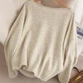 thumbnail image 6 of Women's Bow Tie Front Cardigan Sweater Long Sleeve Knit Sweaters Top Color: Beige Size: S, 6 of 7