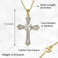 thumbnail image 6 of Cubic Zirconia Cross Necklace for Women - Stainless Steel Cz Pendant Faith Religious Jewelry - ION Plated 18k Yellow Gold Cross Chain Size 20 Inches Christian Birthday Christmas Gifts, 6 of 8