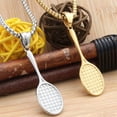 thumbnail image 3 of PAMTIER Unisex Stainless Steel Personality Hip Hop Punk Badminton Racket Shaped Pendant Sports Necklace Fitness Experts Equipment Gold Free Chain, 3 of 5
