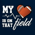 thumbnail image 2 of Wild Bobby, My Heart Is On That Football Field, Sports, Women Graphic Long Sleeve Tee, Navy, Medium, 2 of 4