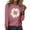Pink, variant on HCURIBAD Clearance! Long Sleeve Shirts for Women, Fall Tops for Women 3/4 Sleeve Crewneck Flower Graphic Tee Casual Trendy Blouses Cotton Tunic Tops 2025 Black L
