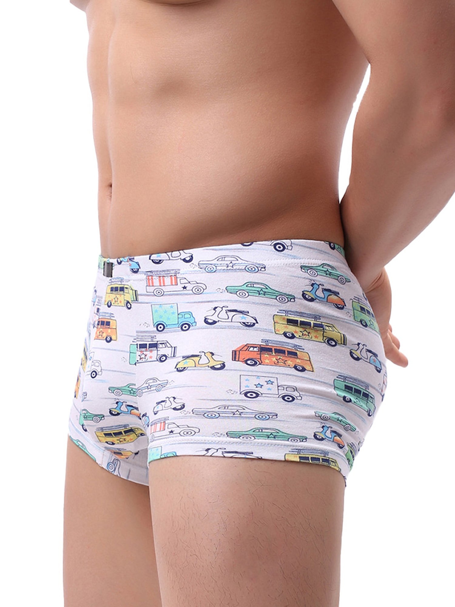 FEIMEN Men's Active Cotton Boxer Briefs Men Cartoon Underwear Boy Shorts  Bikini Sports Fitness Panties Shorts Underpants # D S 