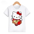 thumbnail image 5 of Hello Kitty-ropa para niños, novedad de verano, pantalón corto informal para niñas, camisetas de manga corta, camisas bonitas de dibujos animados para bebés, Camiseta deportiva cómoda, 5 of 5