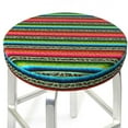 thumbnail image 3 of Wukai Mexican Leopard Serape Blanket Stripes Bar Chair Covers,Barstool Covers Round, Stretch Round Bar Stool Covers,Washable Stool Cushion Slipcovers for 11-14 inch-, 3 of 7