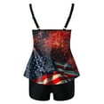 thumbnail image 5 of Zhden Womens Tankini Swimsuits with Shorts American Flag Graphic Two-Piece Tankini Swimsuits Tummy Control Tankini Swimsuits(Z01-,XL), 5 of 5