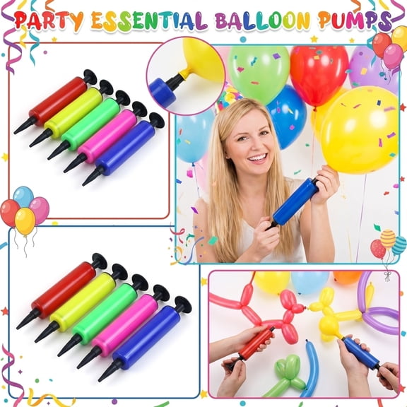 Hand Air Pump for Balloons -Portable Manual Balloon Pump, Mini Hand Pump for Inflatables, Pool Floats, Party Garland Yoga Balls(Random Color)