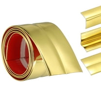 3-in-1 Peel and Stick Trim, 2.4in x 3.2 ft Multifunctional Wall Molding Trim, Flexible Edge Guard Molding Self-Adhesive Caulk Strip for Floor, Table, Door Frame, Shiny Gold