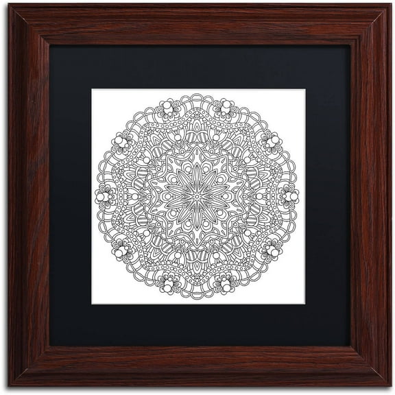 Trademark Fine Art "Mixed Coloring Book 13" Canvas Art by Kathy G. Ahrens, Black Matte, Wood Frame