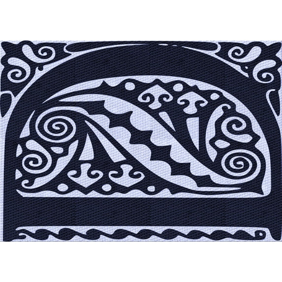 Ahgly Company Machine Washable Indoor Rectangle Transitional Night Blue Area Rugs, 8' x 10'
