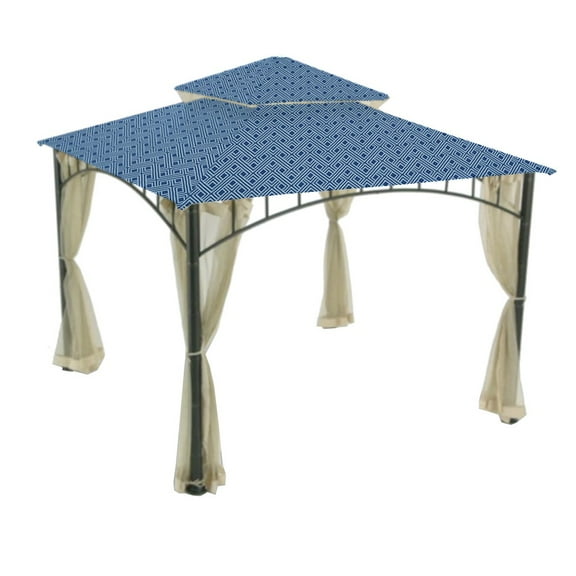 Garden Winds Replacement Canopy Top Cover for the Madaga Gazebo -Standard 350 - Midnight Trellis