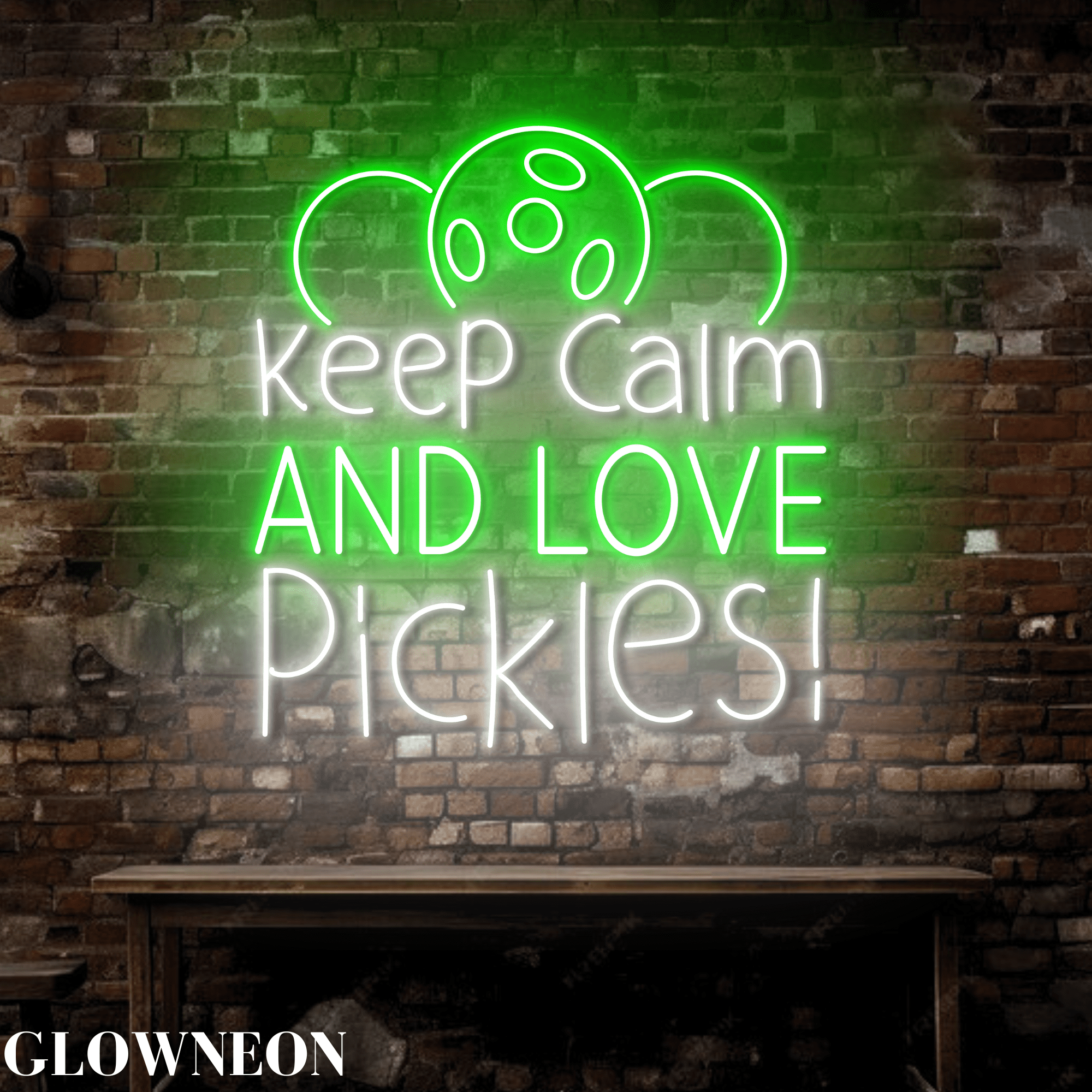 Glowneon Light Up Pickleball Club With Keep Calm And Love Pickles Led
