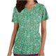thumbnail image 1 of Tops Cortos para las Mujeres Impreso Bolsillo V-Cuello Enfermera Estilo Blusa, Casual Y Cómodo Manga Corta Superior, 1 of 5