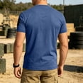 thumbnail image 5 of Mens Loose Fit Tactical T-Shirts Crew Neck Quick Dry Polyester Hook Loop Patch Breathable Short Sleeve Outdoor, Royal Blue, 2XL, 5 of 6