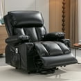 thumbnail image 3 of LEGAHOME Electric Power Lift Chair, Faux Leather Lift Recliner with Heat Therapy and Massage Function, Heavy Duty Reclining Sofa with Cup Holders and Side Pocket, Lift Chairs for Elderly, Black, 3 of 12
