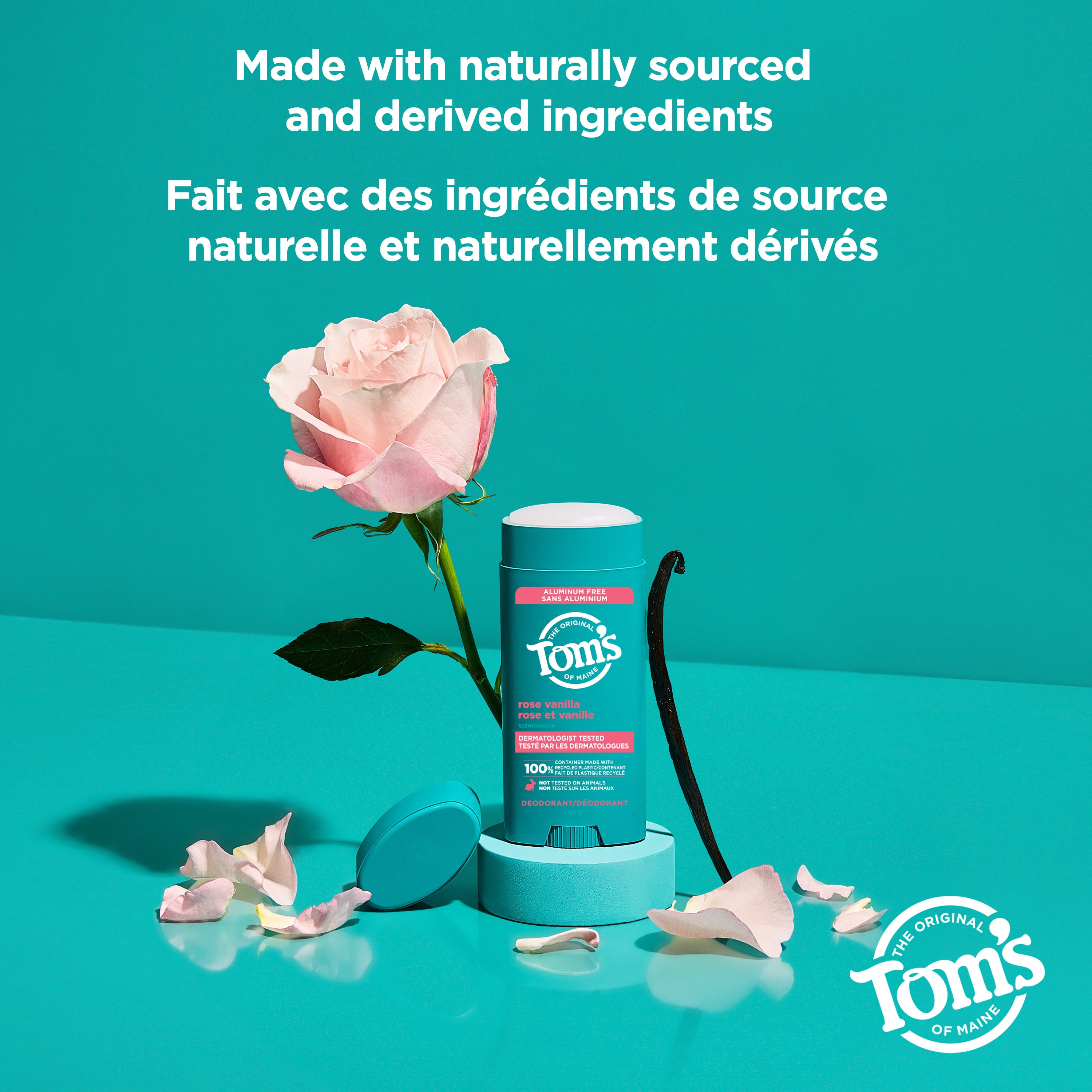 Tom’s of Maine Rose Vanilla Natural Deodorant for Women and Men, 92 g