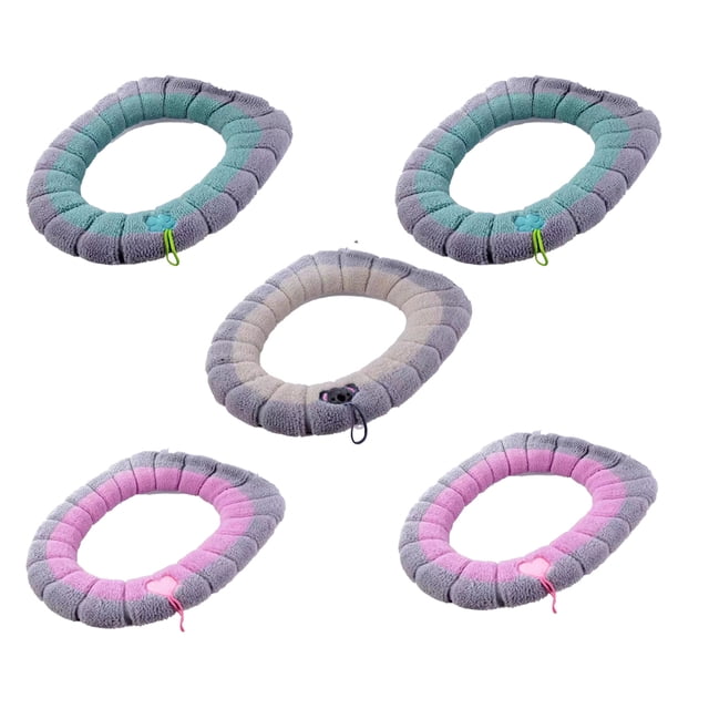 Almohadillas de cubierta de inodoro gruesas para baño, suaves, de 5 piezas, funda acolchada de fibra elástica cálida y fácil de instalar