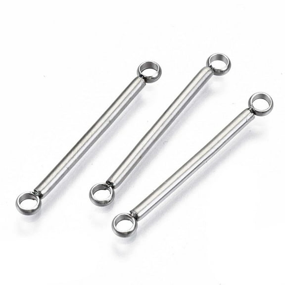 Non-304 Stainless Steel Links Connectors Bar Links Stainless Steel Color 26x1mm Hole: 2mm