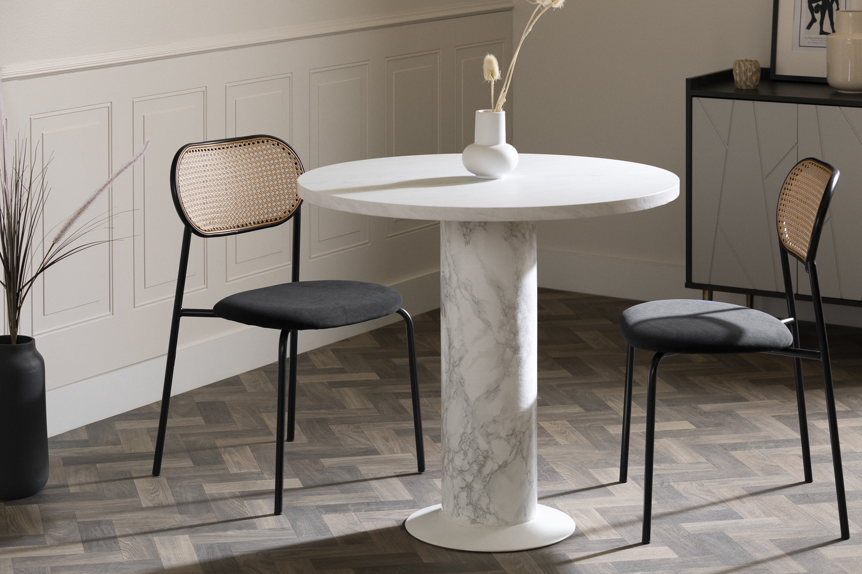SAFAVIEH Galway Contemporary Cane Dining Chair, Black/Natural