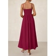 thumbnail image 2 of Vestido largo PRETTYGARDEN para mujer, estampado de verano 2025, rojo vino, 2 of 9